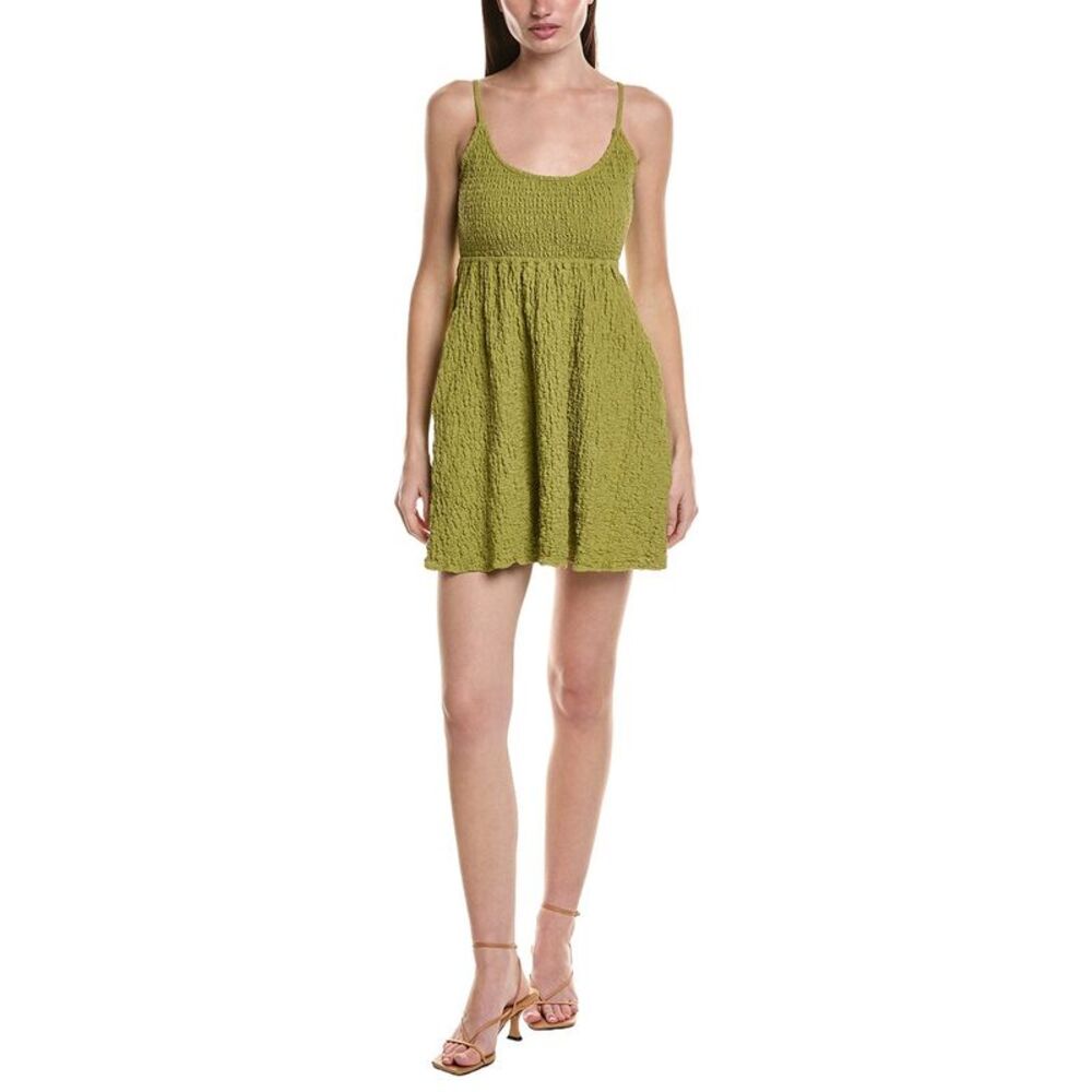 saltwater LUXE Olive Green Smocked Midi Dress